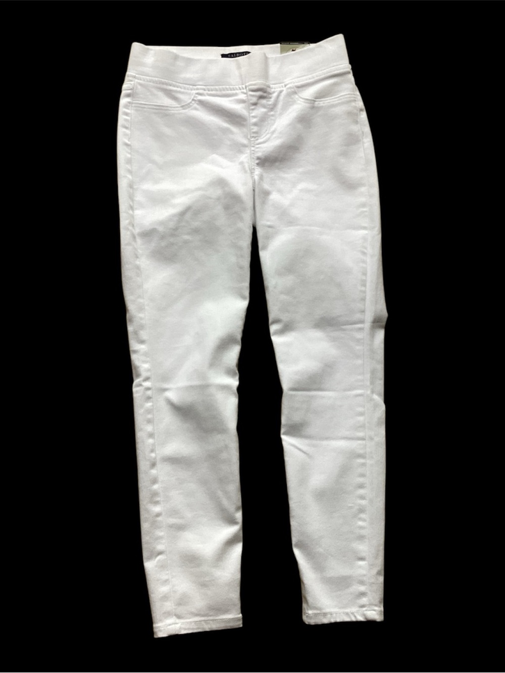 NWT TALBOTS  SCULPT PULL-ON DENIM JEGGINGS White Size 4 P